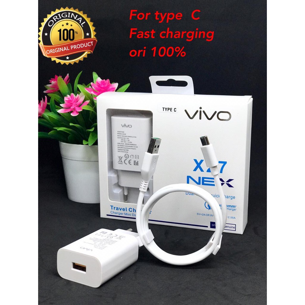 CHARGER CASAN MICRO-USB &amp; TYPE-C VIVO X27 NEX / X60/X70/X80 / Y17 MICRO-USB / S1 PRO TYPE-C FAST CHARGING