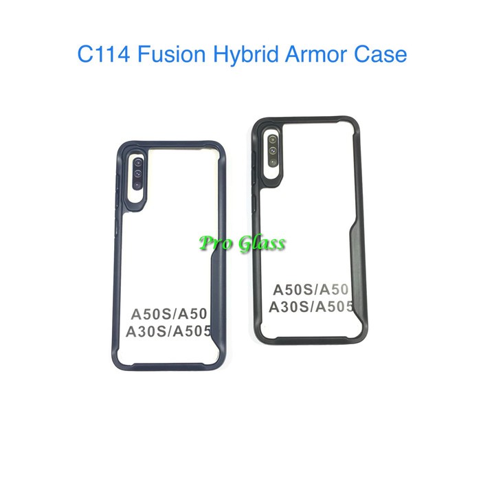 C114 Samsung A50 / A50s / A51 / A71 / M30 / A40s Fusion Hybrid Armor Case Silicone Acrylic