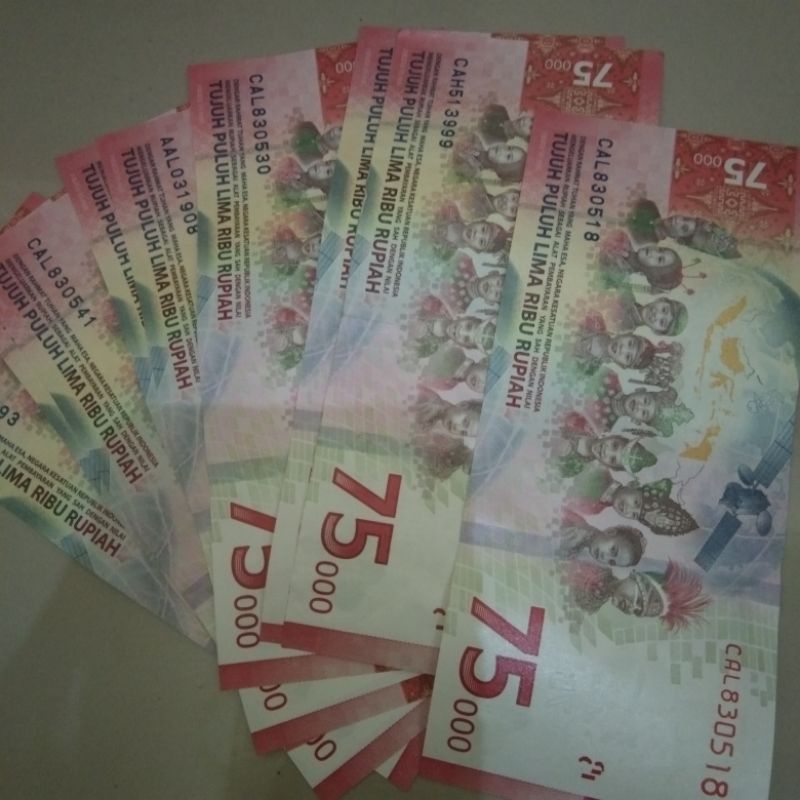 pecahan uang 75 ribu