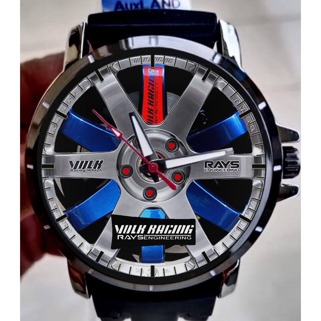 Jam Tangan Custom Volk Rays TE 37 OG Silver Blue
