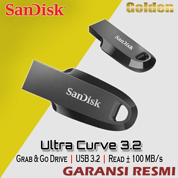 SANDISK Ultra Curve USB 3.2 Flashdisk 32GB 64GB 128GB 256GB 512GB