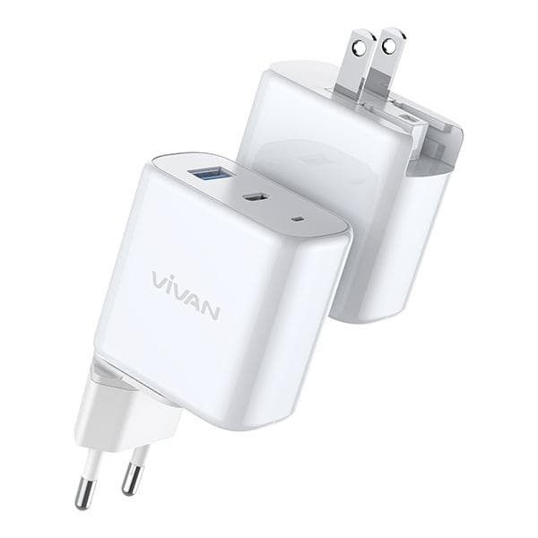 Kepala Charger batok Quick Charge Travel Vivan Power Boost 45W Std+TypeC 5A - Original