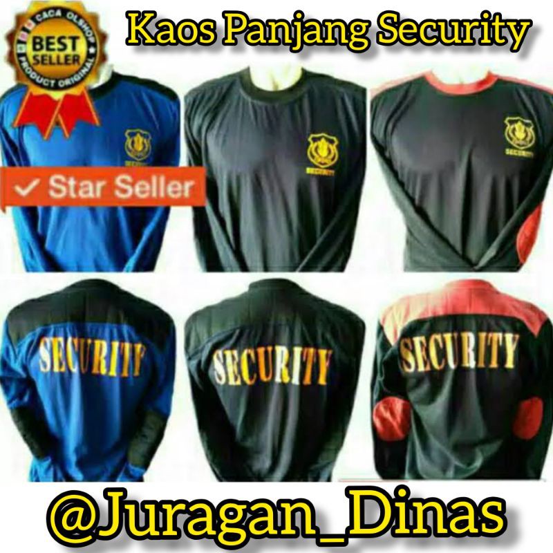 Kaos Satpam Security Panjang PDL Penembak BantalanTembak Bahu Busa Siku Deker