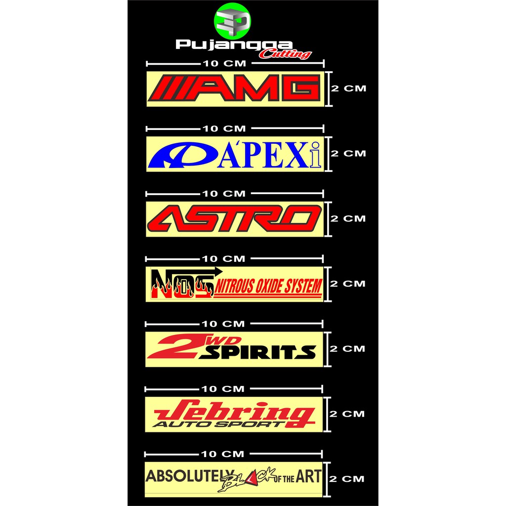 

CUTTNG STIKER ( DESIGN SIAP CETAK 1 HARI JADI ) CUSTOM WARNA UKURAN 10 X 2 CM RP. 800