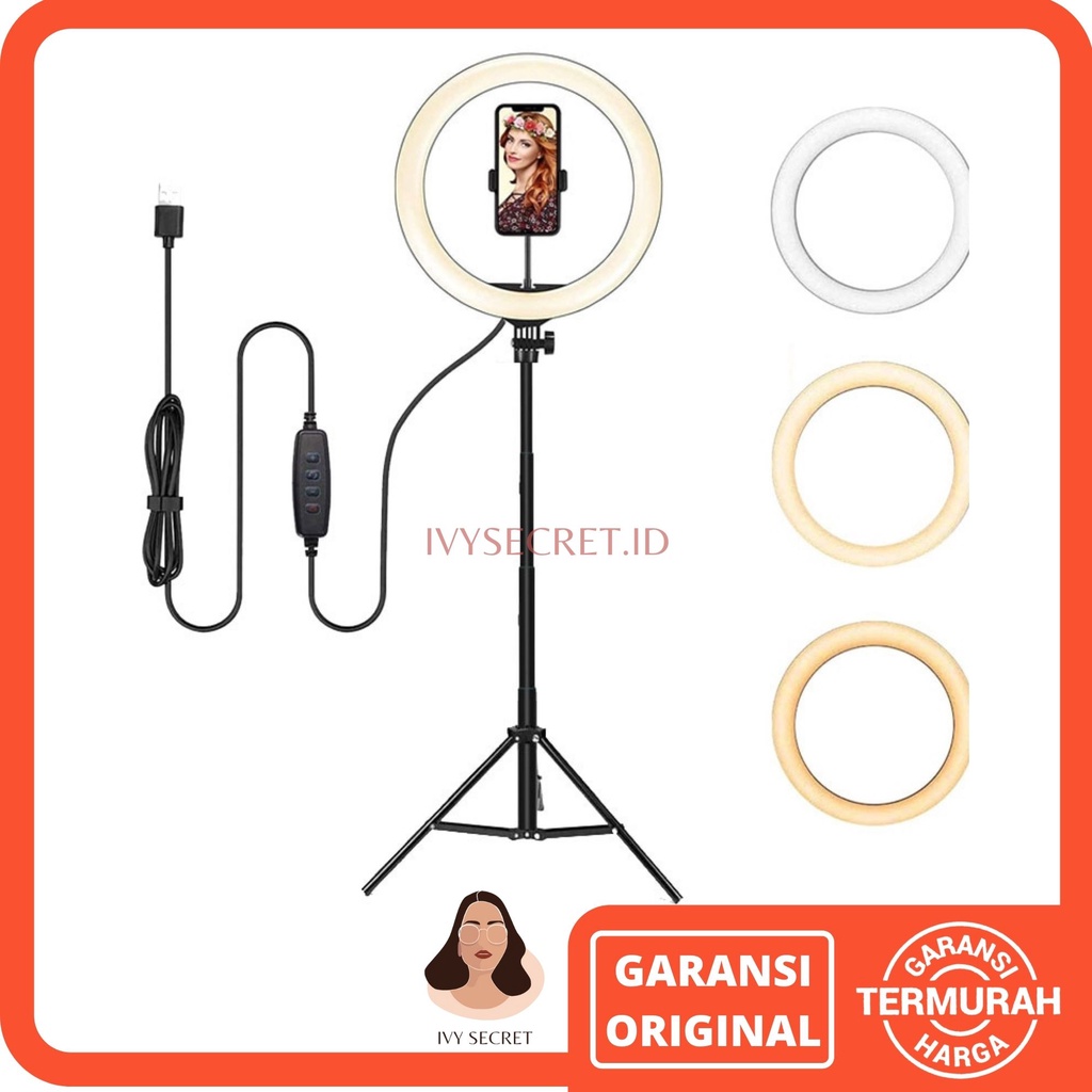 Lampu Ring Light 26cm Lampu Make Up Tripod Ring Light Set Ring Light MUA lAMPU Ring Light Selfie