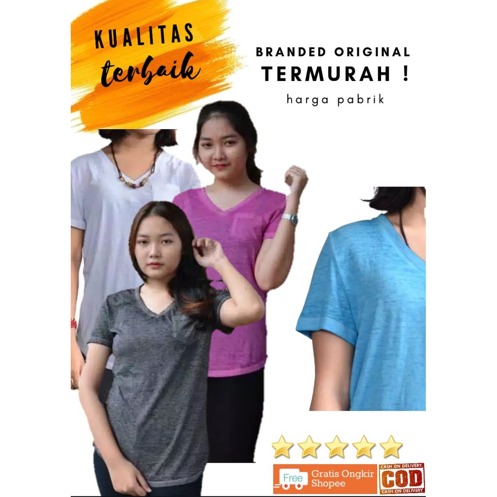 Basic Tshirt Kaos Polos Wanita Branded Sisa Export