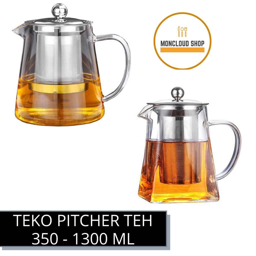 KiRimHariyangsama-- Teko Kaca Tahan Panas Bening Murah Teko Teh Saringan Teh Teko Kaca Tahan Api Tek