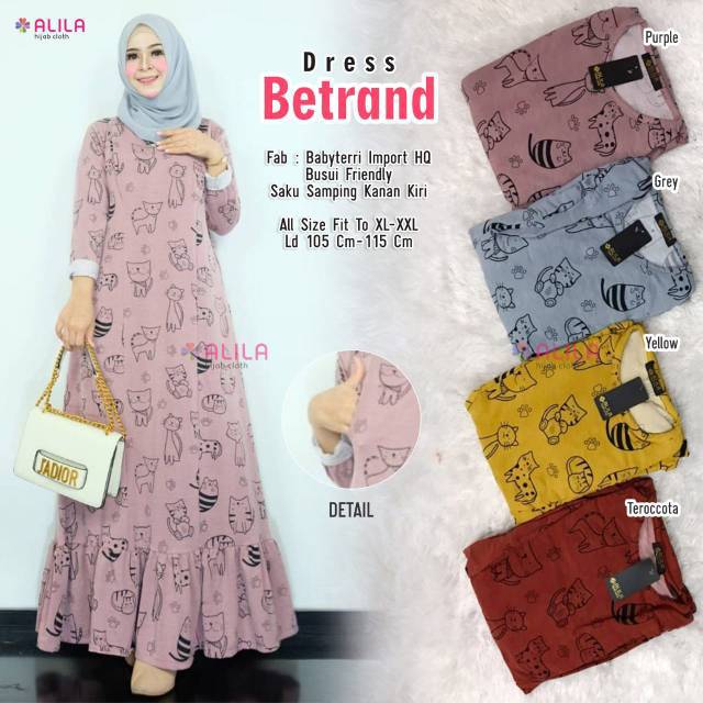 GAMIS BUSUI BETRAND, BAHAN IMPORT BABYTERRI HQ, LD.105-115 FIT TO XL-XXL, BUSUI, SAKU KANAN KIRI