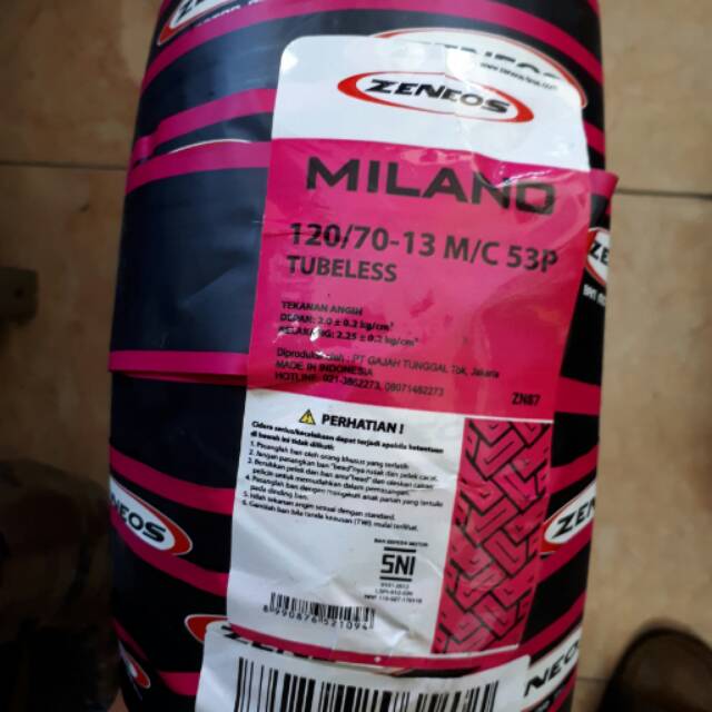 Zeneos Milano 120/70 - 13 . Ban depan Yamaha NMAX