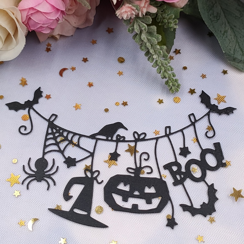 Cetakan Stensil Cutting Dies Motif Labu Halloween Bahan Metal Untuk Scrapbook / Craft DIY