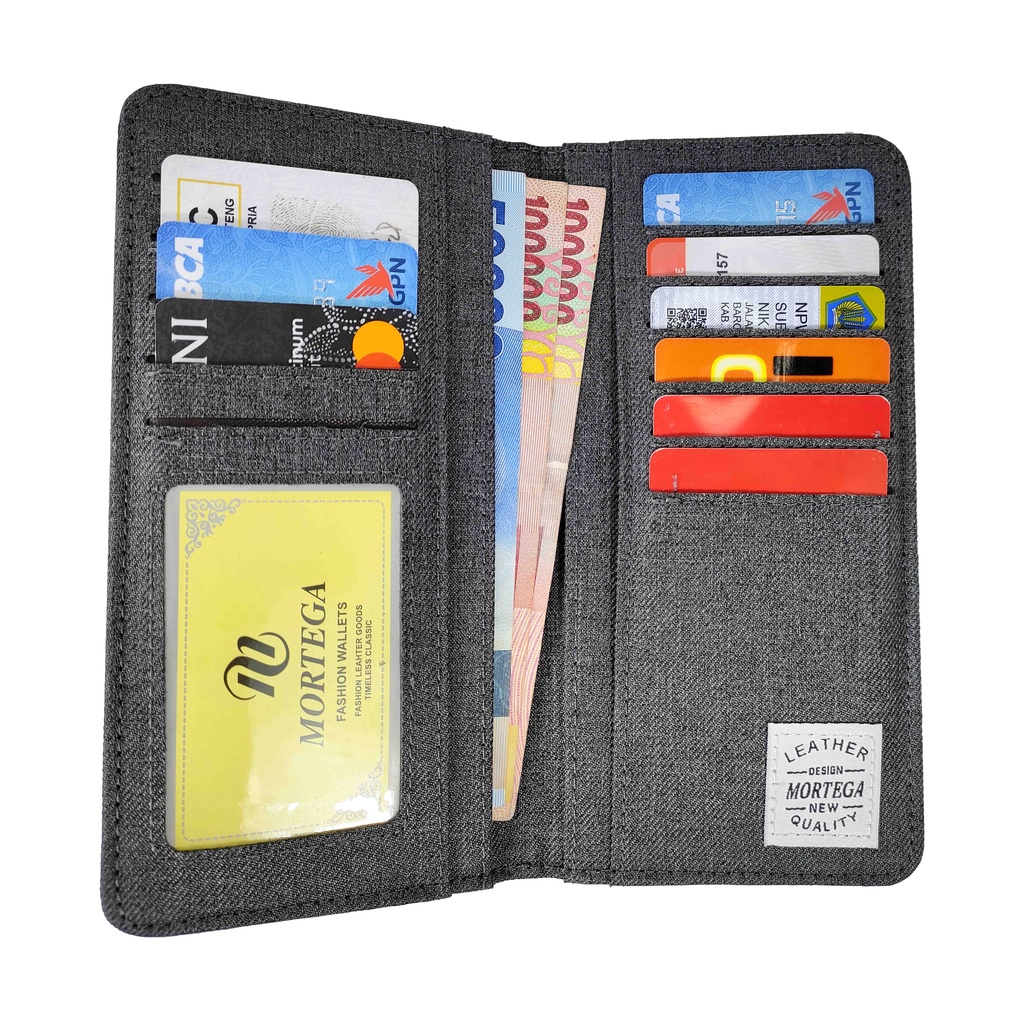 Dompet Mortega Kanfas Panjang Unisex Premium Wallet - Dompet Lipat Mortega