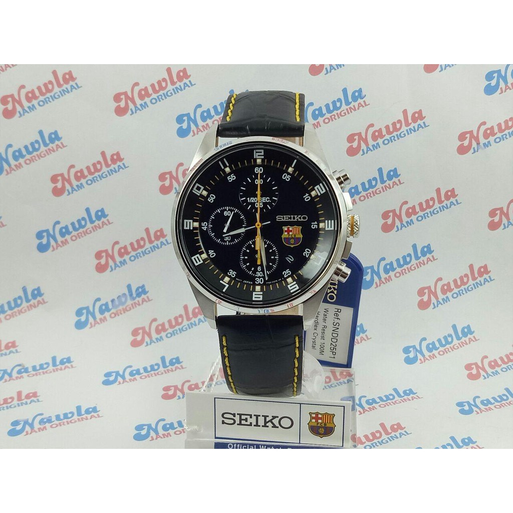 Seiko Quartz SNDD25P1 Chronograph FC Barca Leather | Jam Pria SNDD25