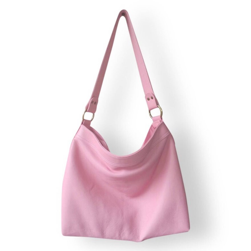 KEI - Tas Hobo Kulit Warna Soft Pink (Medium)