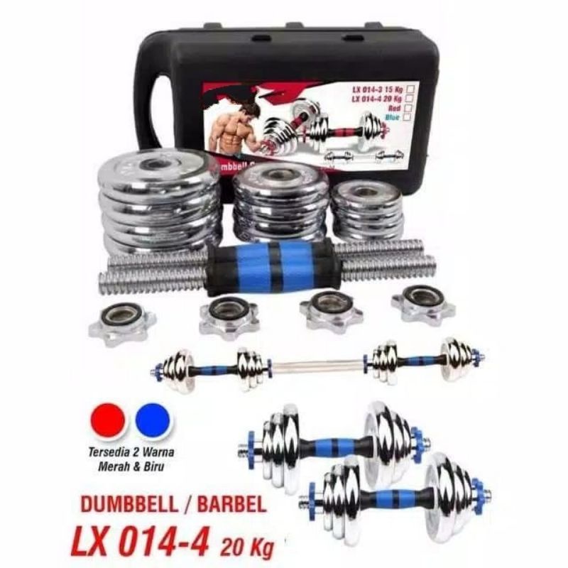Promo Dumbell Barbel Set Max 20kg Tiang Angkat Besi 20kg Terlaris-6