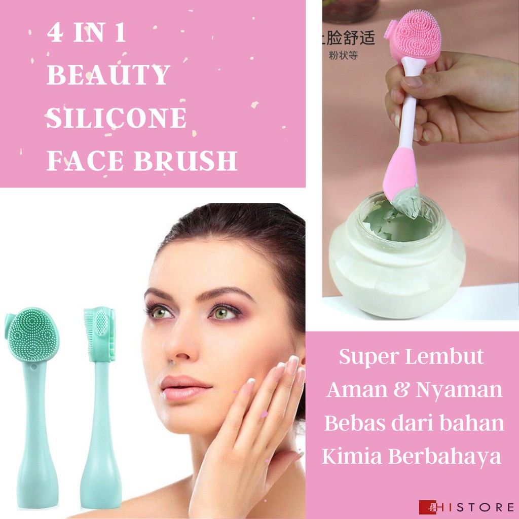 [HI] 4 IN 1 BEAUTY SILICONE FACIAL &amp; FACE CLEANSING MASK BRUSH PEMBERSIH WAJAH DAN MASKER SILIKON