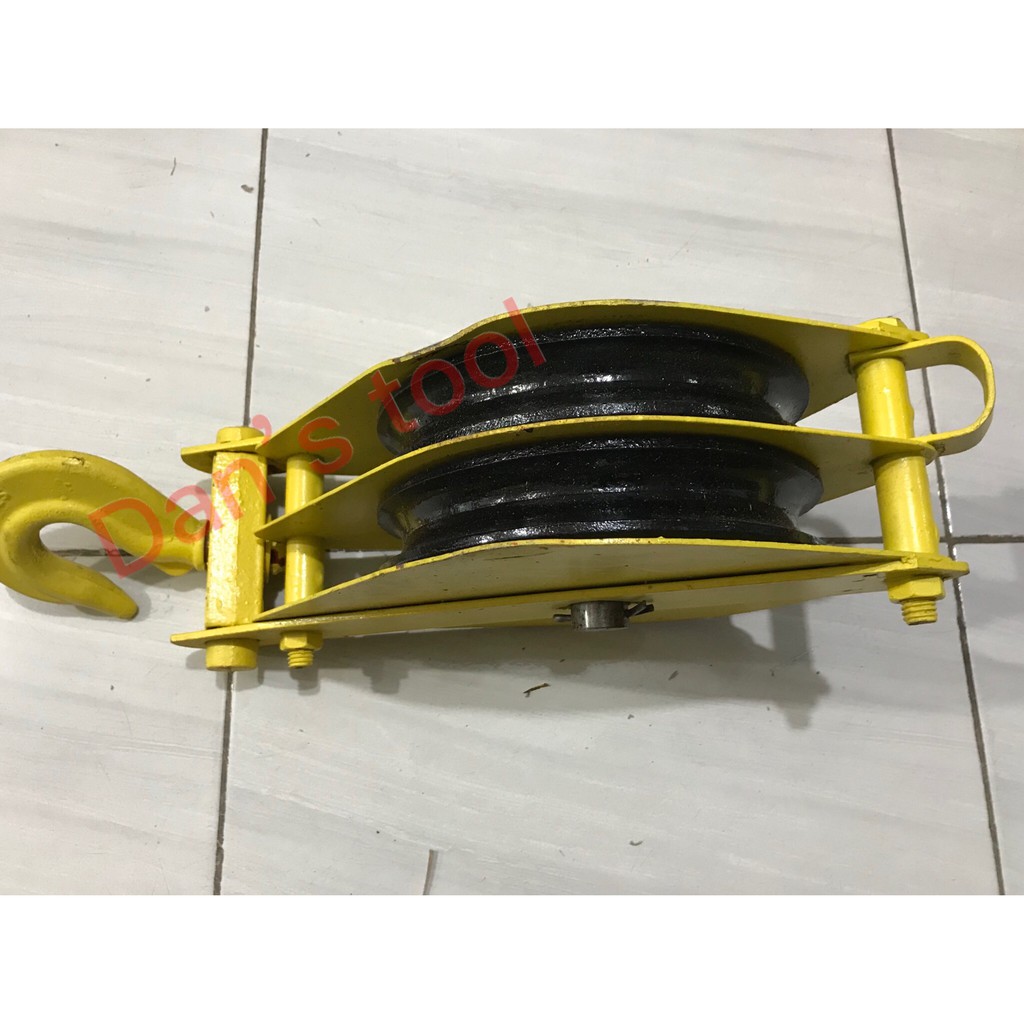 Kerekan Kapal Double 8 inch / Katrol kapal / Pulley Block With hook