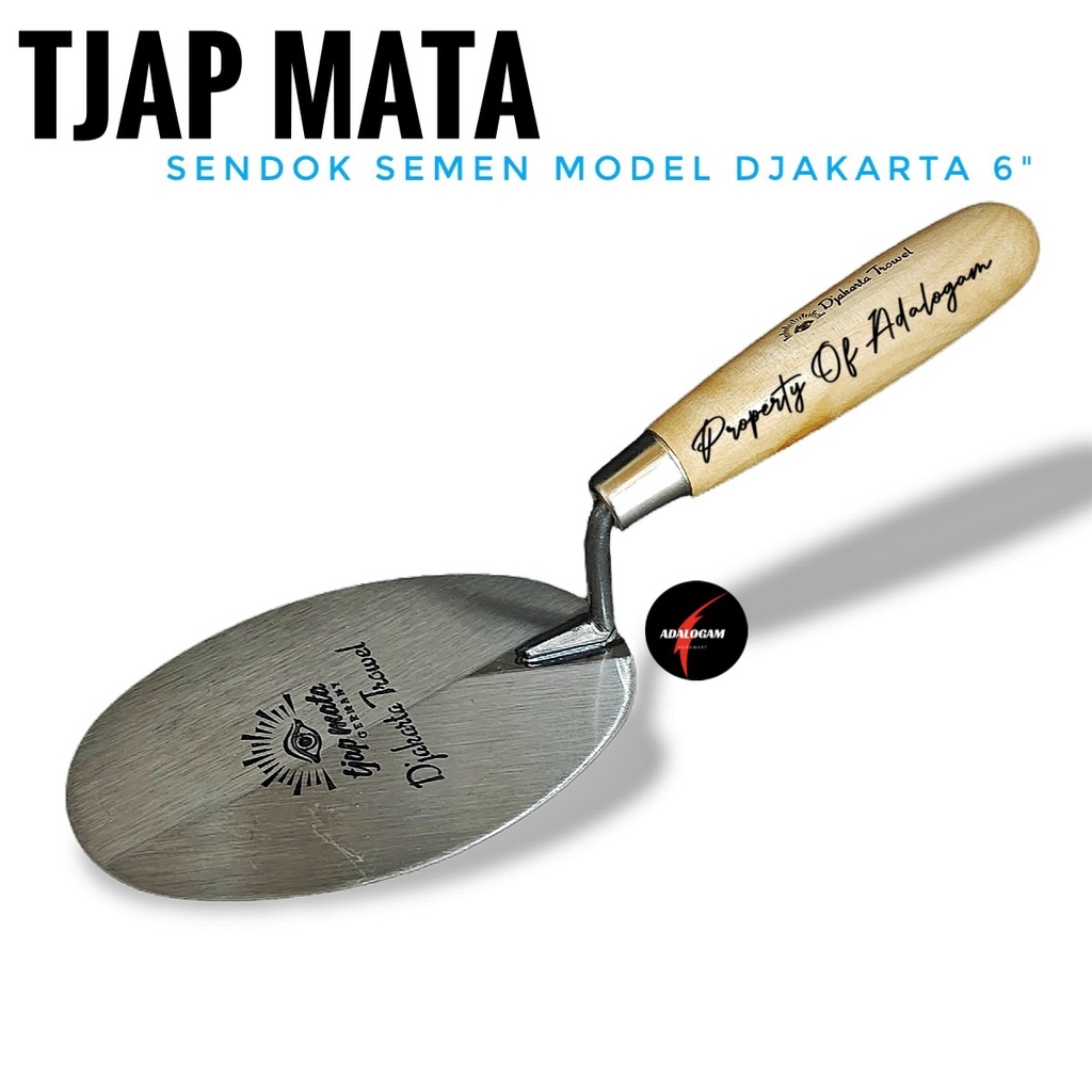 TJAP MATA Sendok Semen Model Djakarta 6 inch Gagang Kayu