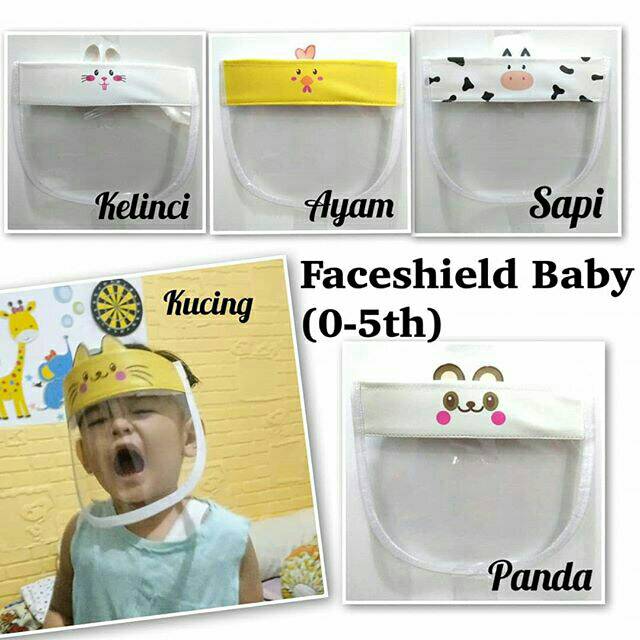 FACESHIELD BABY Face shield Baby bayi New Born Balita Batita Anak Ada Bantalan TK playgroup