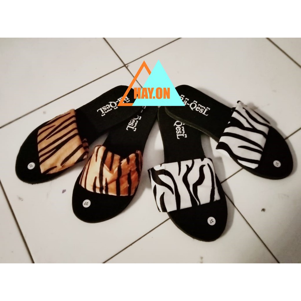 SANDAL WANITA MURAH SLOP BULU TIPIS MACAN