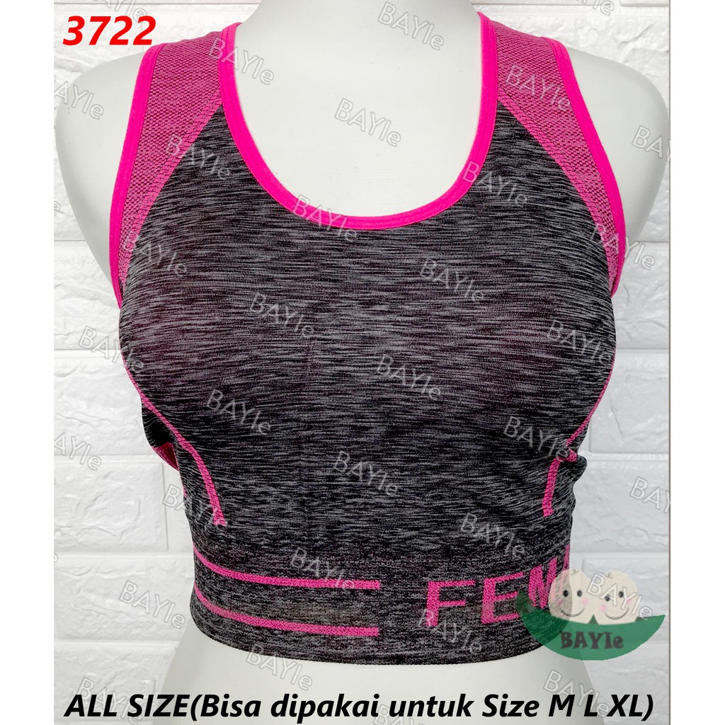 3722 Baju/Atasan/Tanktop/Miniset Senam/Olahraga/Sport Zumba/Aerobic/Yoga/Gym Wanita Import FEMA