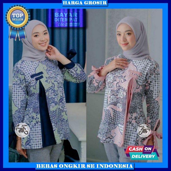 Baju Kondangan Ibu2 Atasan Batik Fashionable Buju Kerja Perempuan Blus Casual Baju Batik Wanita Atas