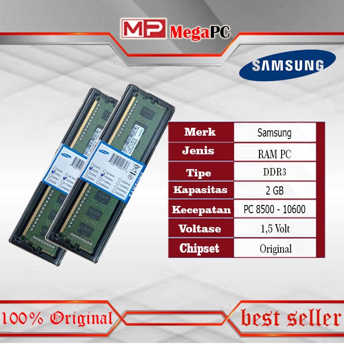 Ram Pc DDR3 2GB Garansi 1 Tahun