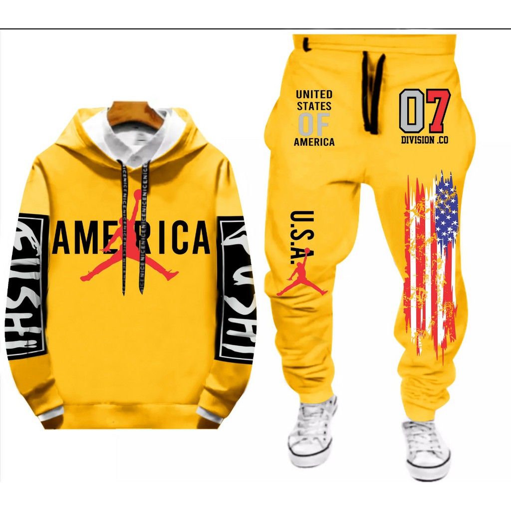 BISA COD // ARPIOS SHOP // STELAN AMERICA - SETELAN KEREN SATU SET ( HOODIE + JOGGER ) MODEL TERBARU