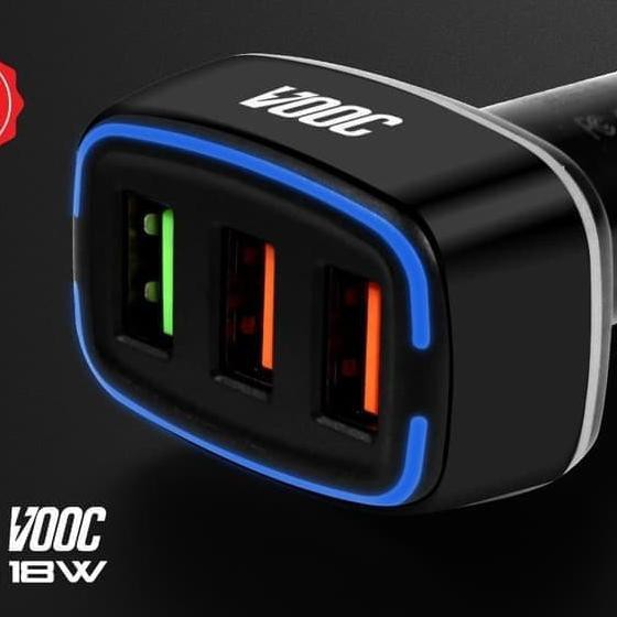 ♢ Car Charger Quick Charge 3.0 / VOOC ZAGBOX 3 Usb + 2.4A - 30W V-277 ➤