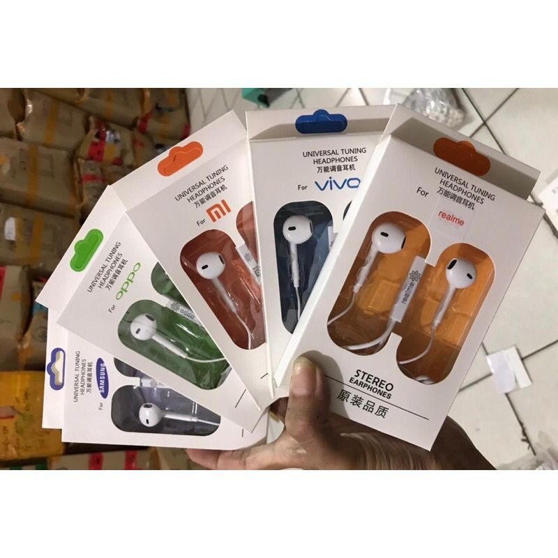 Headset Branded + Volume Karet Xioami Oppo Vivo SamsunvgHandsfree Earphone