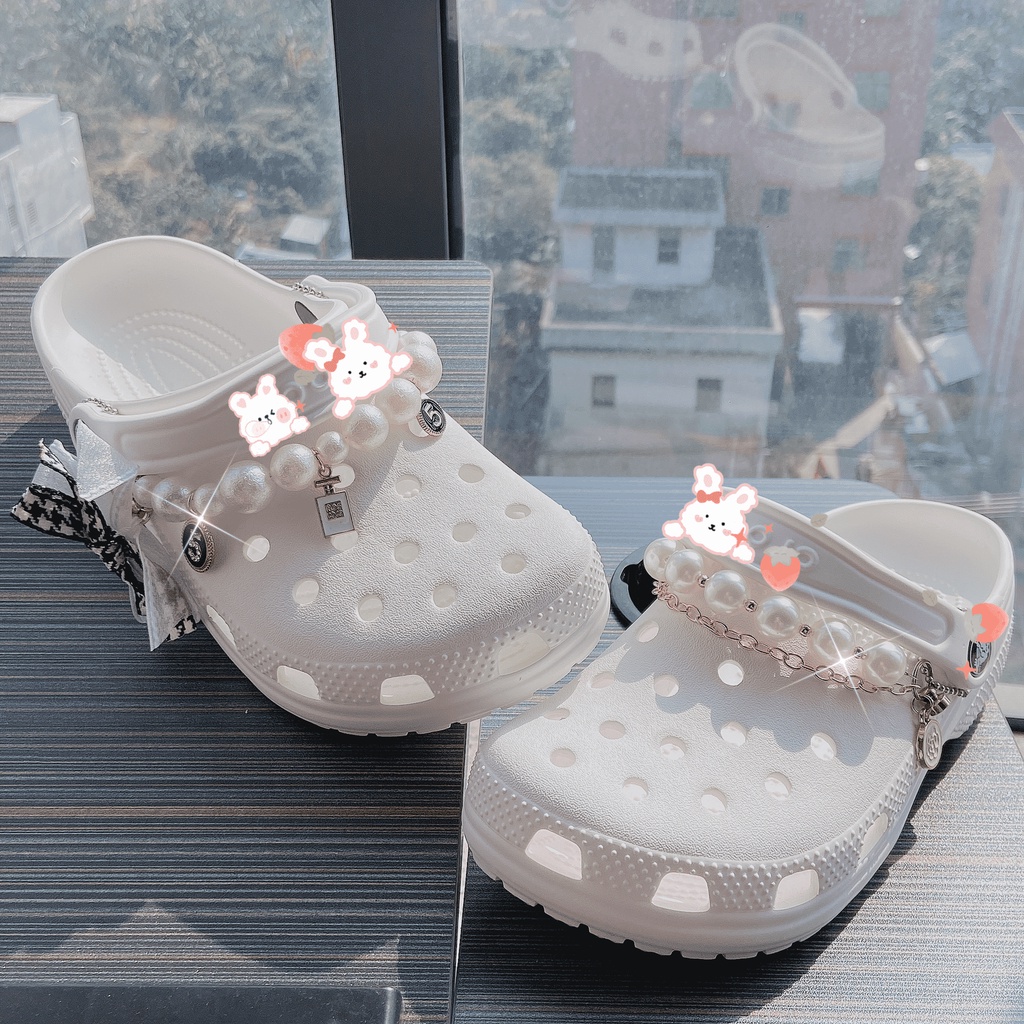 2 Pcs Rantai Sepatu Sandal Bahan Logam Hias Mutiara Berlian Untuk Dekorasi Pesta