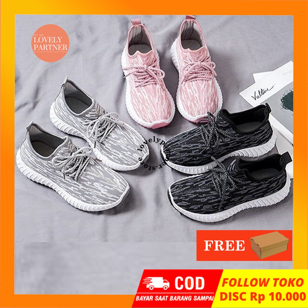 SH10 Sepatu Running Wanita Sneakers Joging Sneaker Tali Cewek Perempuan Lari Olah Raga Formal Shoes Sniker Sport Putih Olahraga Karet Elastis Import Converse Pria Cowok Laki Laki Sekolah Kerja Casual Hitam Murah Keren Sepatu All Star Baru Free Kardus Box