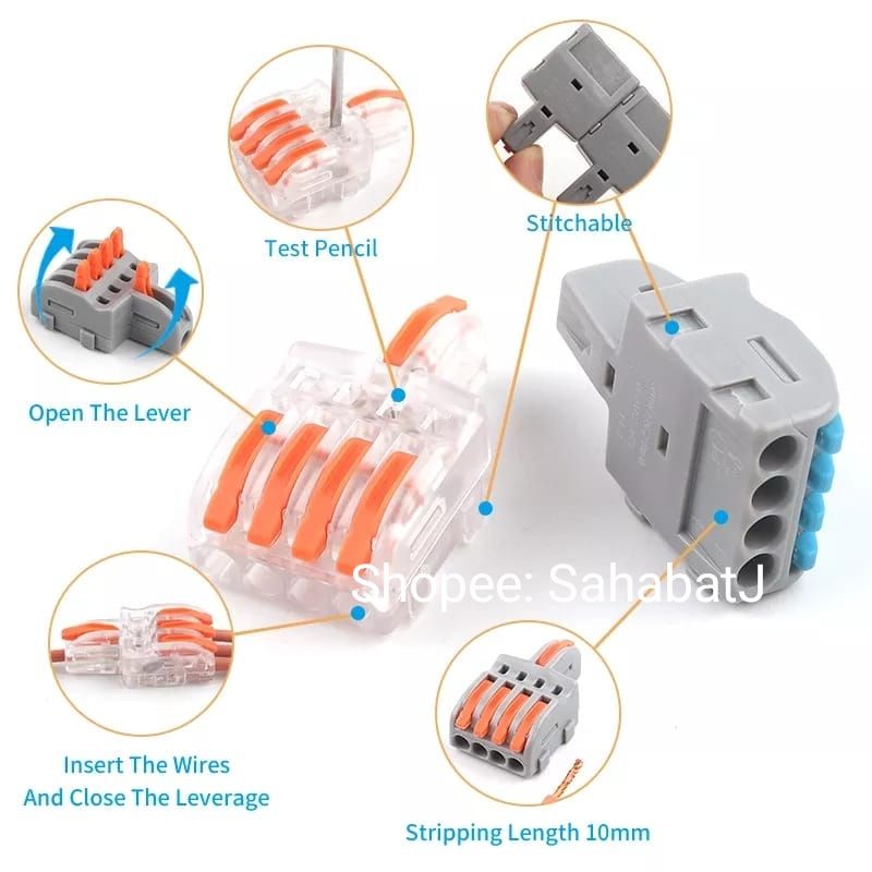 Konektor Kabel NV-F12/F13/F14/F15 AO/O Sambungan Kabel 1 Lubang ke 2/3/4/5 Wire Connector NV-F Series