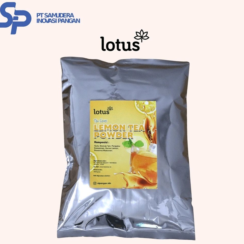 

Lotus Lemon Tea Powder - Bubuk Minuman Rasa Lemon Tea / Teh Lemon