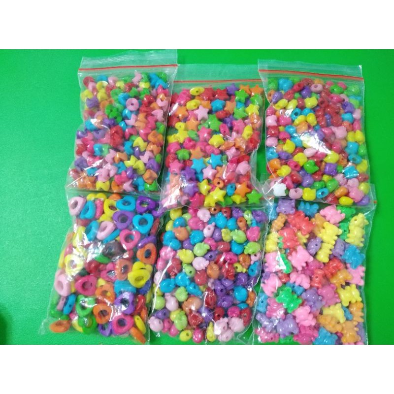 Manik warna cerah/meronce kalung gelang 50 / 25 gr