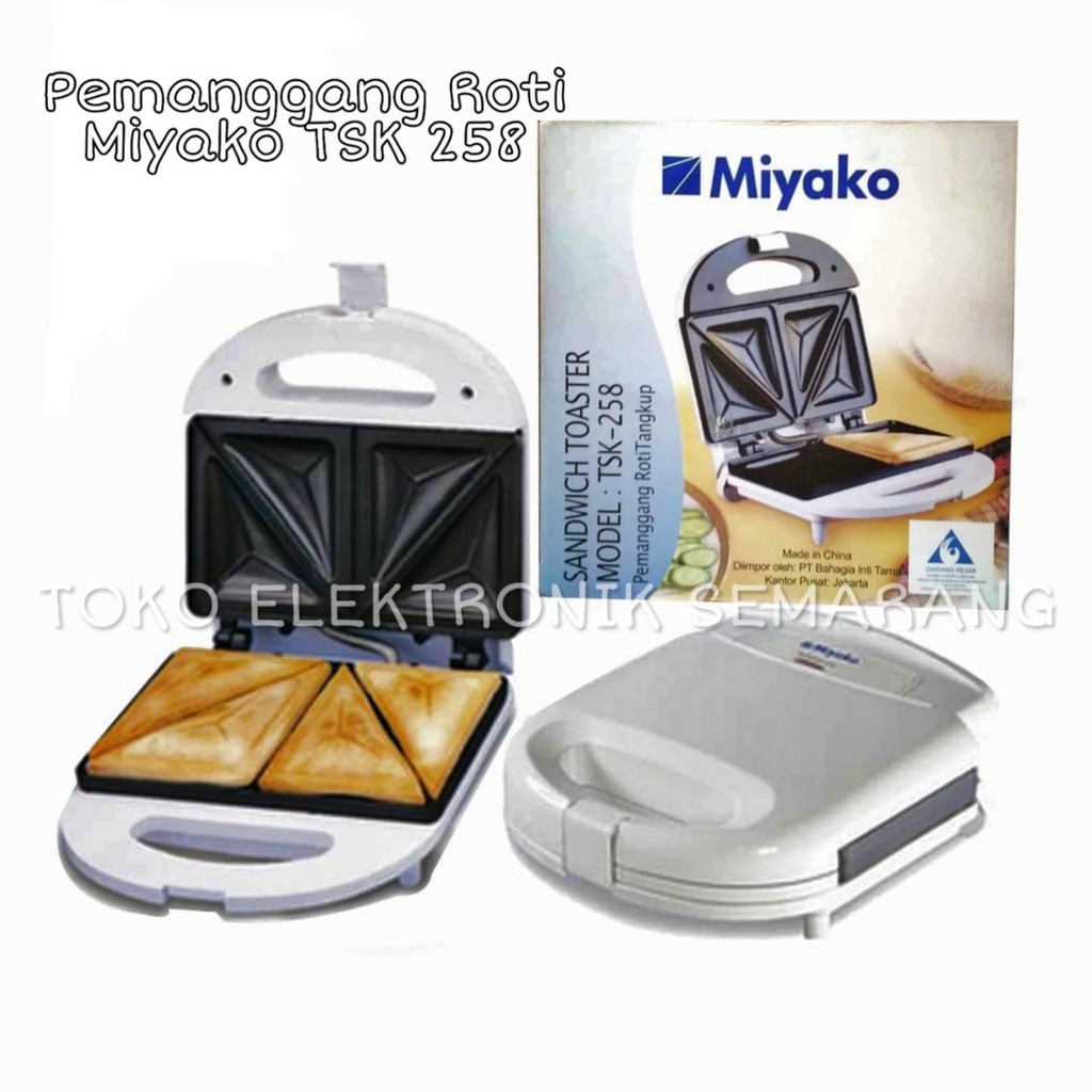 MIYAKO TSK 258  TOASTER PEMBUAT SANDWICH ALAT PEMANGGANG ROTI BAKAR TANGKUP MURAH