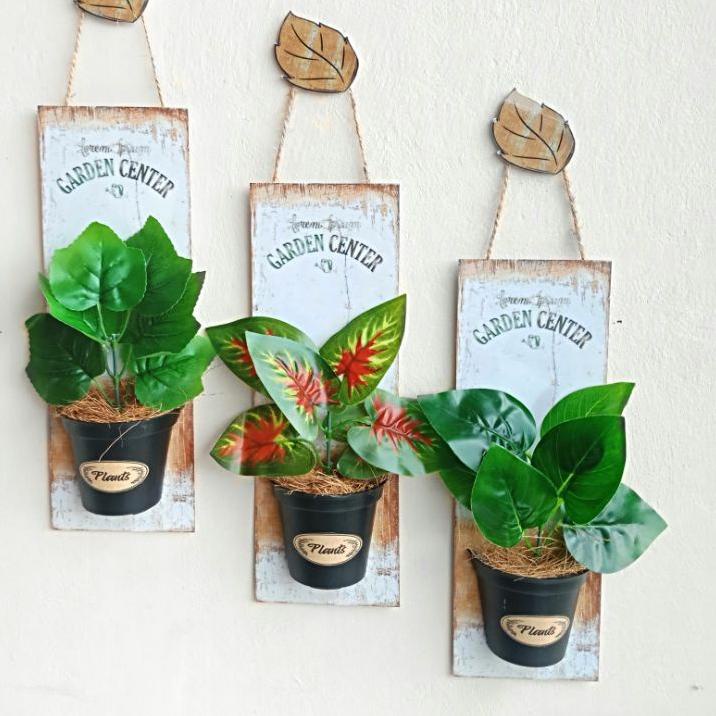 (VIRAL) Hiasan Dinding Tanaman Artificial Rak Pot 3d Vertical Garden Unik Plastik Gantung Tempel