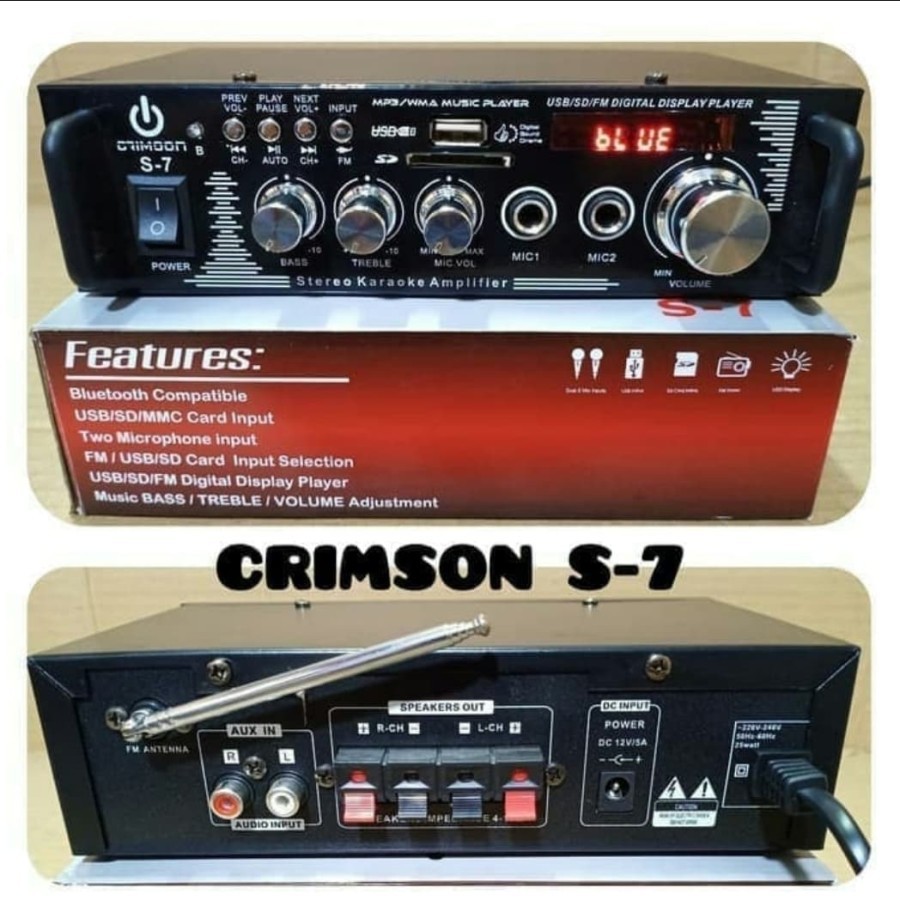 Paket karaoke crimson bluetooth bass mantap