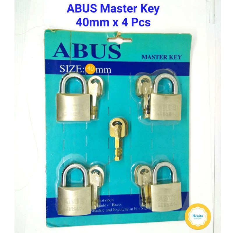 Gembok ABUS Master key set 40mm 50mm 60 mm paket isi5 isi 4 isi 3