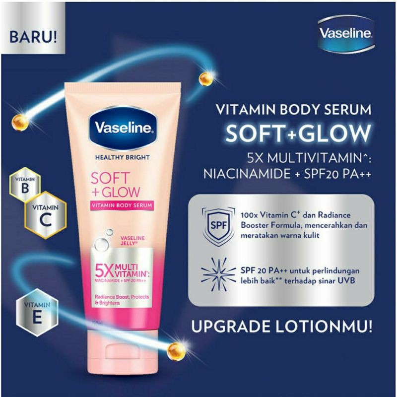 VASELINE Body Serum / Gel Serum / Vitamin Body Serum Firm Glow / Soft Glow / Fresh 180ml