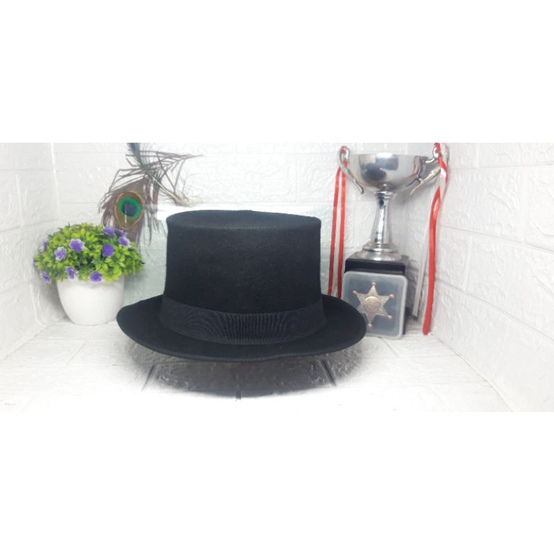 COD topi laken topi laken bulat topi laken boater original wol topi import pria wanita