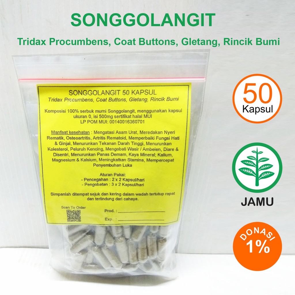 

SONGGOLANGIT 50 KAPSUL Gletang Asam Urat Rematik Hipertensi Wasir Stamina Vitalitas
