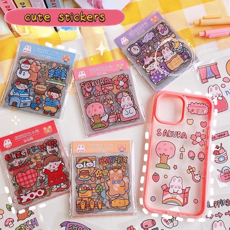 READY STOK 20 LEMBAR STIKER LUCU ANTI AIR DEKORASI BOTOL AIR MINUM AESTHETIC DECO JURNAL BUJO PLANNER BUKU CATATAN SCRAPBOOK DIARY CASING HP LAPTOP DECO FANCY KAWAII GAYA KOREA ANAK PEREMPUAN CEWEK KARTUN KARAKTER HEWAN KELINCI BERUANG UNIK VIRAL TIKTOK