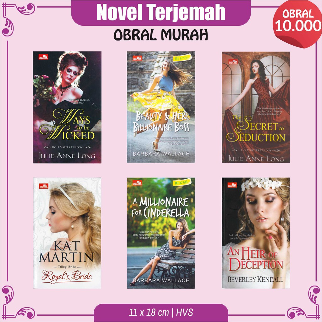Buku Novel  Murah Terjemahan Original Novel Wattpad