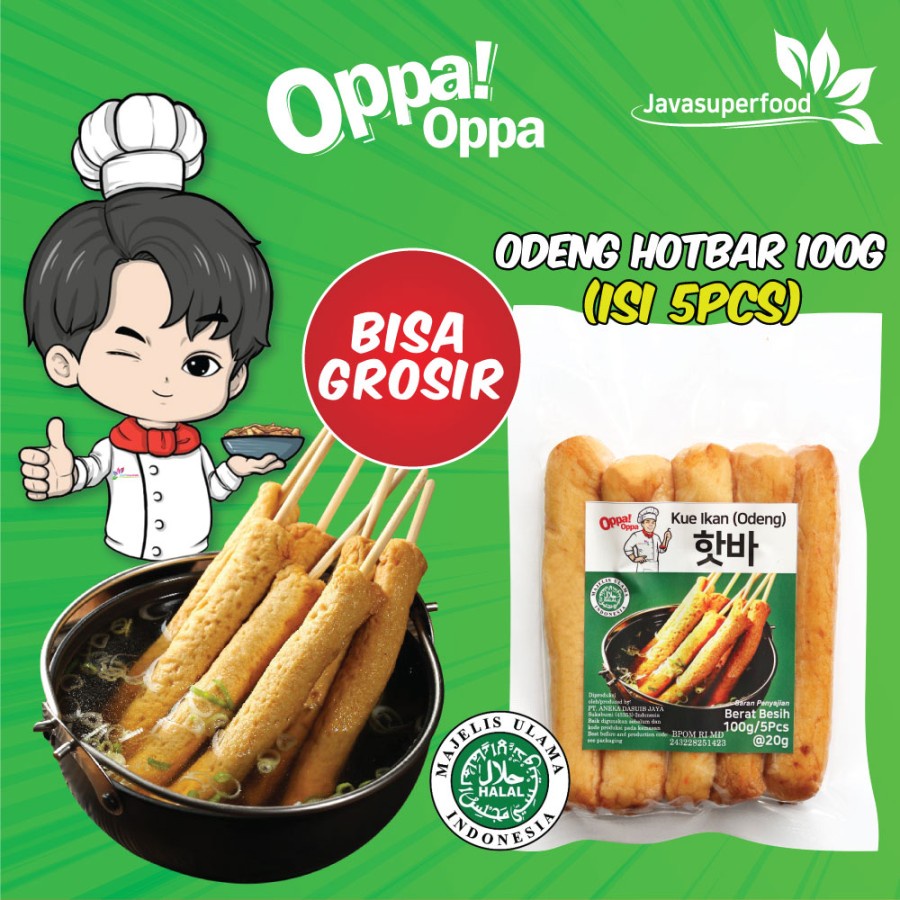 Oppa Hotbar Odeng Jajan asli Korea 100g/ Odeng Tusuk / Odeng Panjang