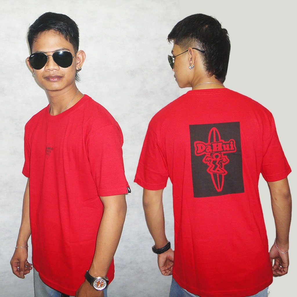 Kaos Atasan Pria Dahui Hawai Logo Depan Belakang Soft Colour's Bahan Cotton Grade A Ukuran Lokal