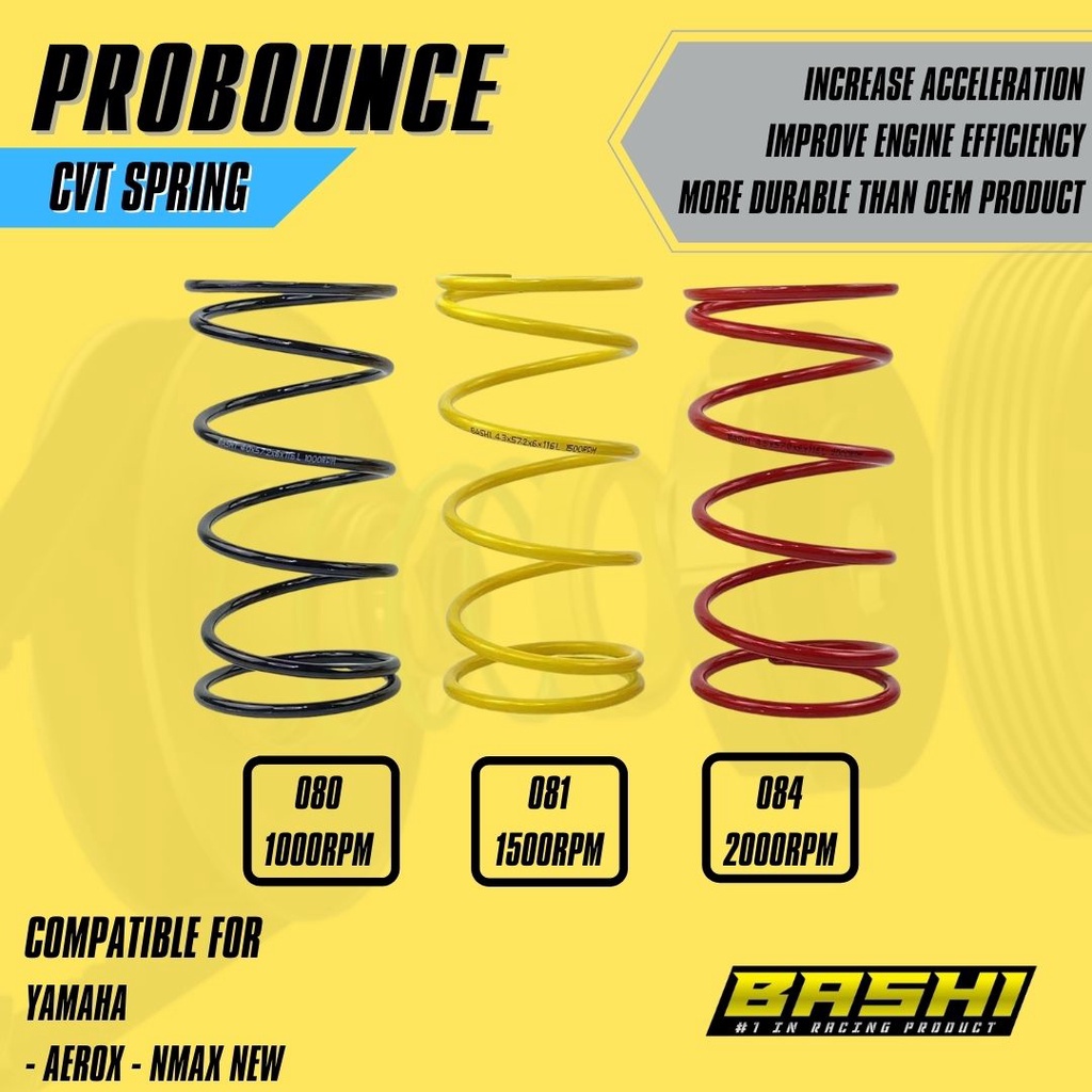 PER CVT RACING BASHI PROBOUNCE CVT SPRING AEROX NMAX NEW 1000/1500/2000 RPM motor