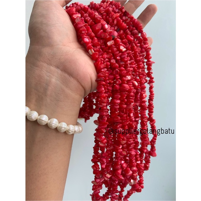 kerikil kerang MERAH cabe 1cm bahan akik batu campuran aksesoris warna