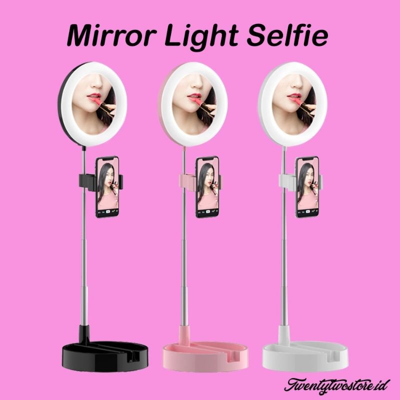 Jual Tripod Ring Light Selfie Cermin Selfie Lampu Selfie Mirror Ring