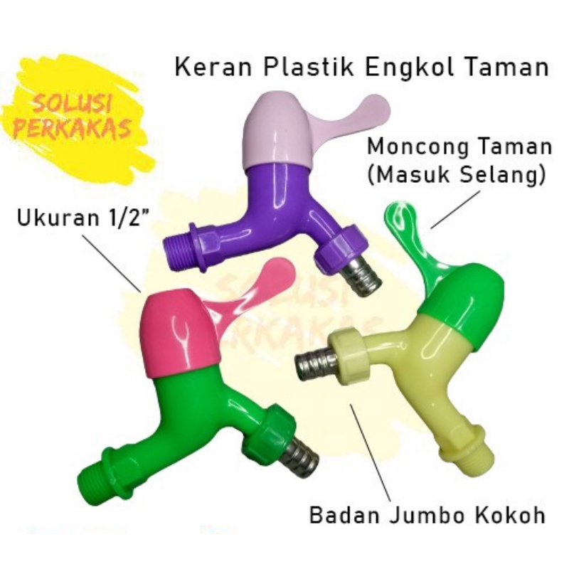 KRAN AIR PLASTIK TAMAN JUMBO/ KERAN AIR PLASTIK PVC 1/2" GROSIR