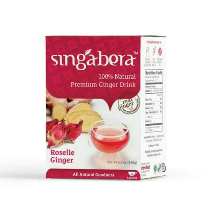 

Jahe + Rosella SINGABERA Natural Premium 1Pack(12 Sachet).